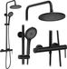 Rea Js-H7023B - Ensemble de douche - Noir - 25x40x18cm