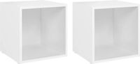vidaXL Tv-meubelen 2 stuks 37x35x37 cm bewerkt hout wit