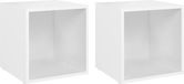vidaXL Tv-meubelen 2 stuks 37x35x37 cm bewerkt hout wit