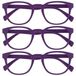 Opulize Pop 3 Stuks Purper Afstand Bril Kortzichtig Retro Ronde Mannen Vrouwen Scharnieren Met Veer MMM2-5 -2,00