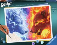 Ravensburger schilderen op nummer Fire & Ice schilderpakket voor kinderen.