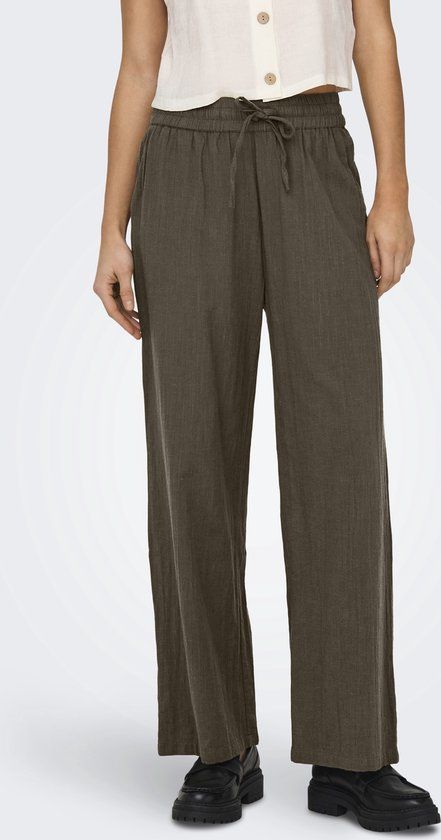 ONLY Dames Onltizana Cotton Loose Pants WVN Noos Basic broek met elastische tailleband en zijzakken, Chocolate Martini, XS