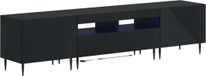 vidaXL Meuble TV 3 pièces LED Noir Bois d'ingénierie