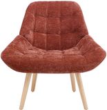 Vente-unique Fauteuil in gestructureerde terracottakleurige stof LUOSTO