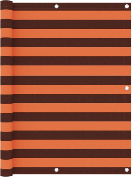 vidaXL Balkonscherm - 120x600 cm - Oxford stof - Oranje en bruin