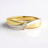 Cavill - Zilveren ring met I2 bruine diamant 0,09 ct - 925 sterling zilver verguld - ronde briljant - elegante dames ring chocolade tint