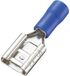 TRU COMPONENTS 737509 Platte stekker (female) Insteekbreedte: 8.0 mm Insteekdikte: 0.8 mm 180 ° Deels geïsoleerd Blauw 100 stuk(s)