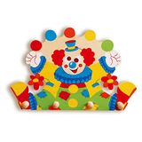 Dida - Clown, Wandkapstok voor Kinderen, Houten Muurhanger voor de Kinderkamer, Montessori Stijl, Functionele Oplossing voor het Organiseren en Decoreren van Kinderkamers