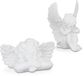 Relaxdays Beeldje Engel - Set van 2 - Klein - Polyresin - Wit
