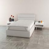 Topper MB HOME ITALY Topper gewatteerd met elastieken, linnen, voor eenpersoonsbed 80 x 195 cm