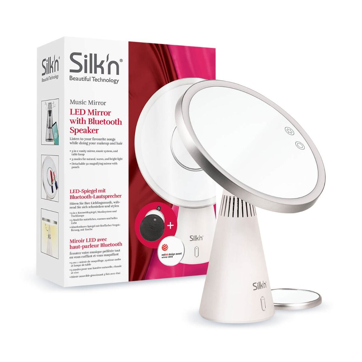 Silk'n MLB1PE1001 - Make-up Spiegel - Rond - Wit - LED - 5x Vergroting
