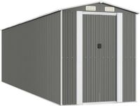 vidaXL Tuinschuur 192x689x223 cm gegalvaniseerd staal lichtgrijs