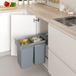 Poubelle pour meuble de cuisine, 343 mm, 2 x 21 litres
