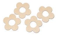 GLOREX houten bloemen, natuur, 12 x 8,5 x 1,5 cm