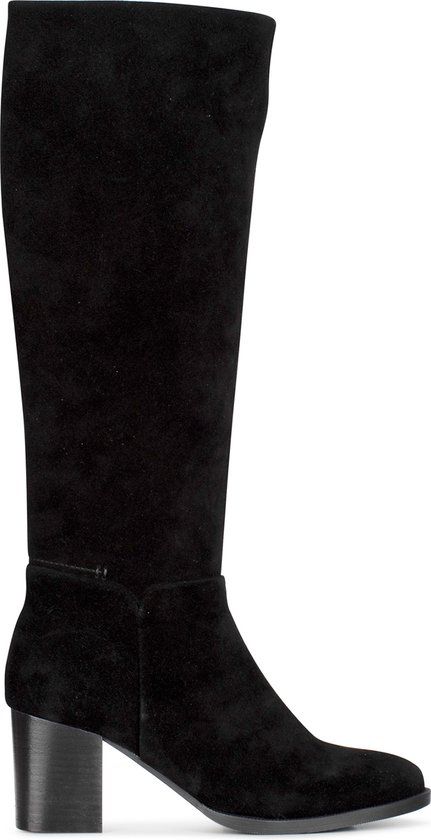 Poelman Zwarte Hoge Suede Laars Maat 36