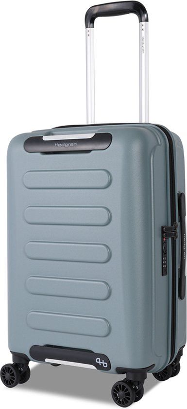 Hedgren GRIP S spinner koffer 55 cm cabineformaat – TSA-slot – 4 wielen – gerecycled polycarbonaat - Grey/Green