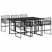 vidaXL 7-delige Tuinset met Kussens, Zwart, Polyrattan