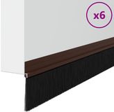 vidaXL - Zelfklevende Deurborstels - 6 stuks - Bruin - 100 cm - Aluminiumlegering