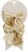 House of Seasons Kerst ornamenten strikken - 2x st - champagne - 12 x 13 cm - kerstboomstrikjes