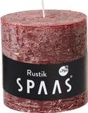 Spaas Cilinderkaars rustiek - Ø10 cm x 10 cm wijnrood