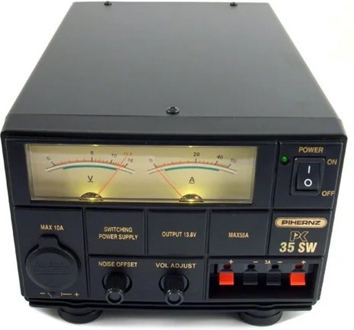 JETFON 35 SW Geschakelde Voeding - Analoge Meter - 30A 9-15V - Zwart