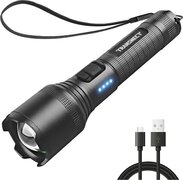 TRANSNECT Zaklamp LED Oplaadbaar - 3000 Lumen - inclusief 21700 en batterijen kabel - USB oplaadbaar - waterdicht - voor camping, fishing, emergency