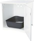 TRIXIE Kattenbak, 49 x 51 x 51 cm, Geverfd MDF, Wit, Met Magnetische Sluiting, Kattenhuis