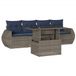 vidaXL Ensemble de banc de jardin 5 pièces avec coussins, gris, polyrotin