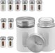 Merkloos Relaxdays kruidenpotjes - set van 12 - strooigaatjes (3 groottes) - leeg - 90 ml - RVS - wit