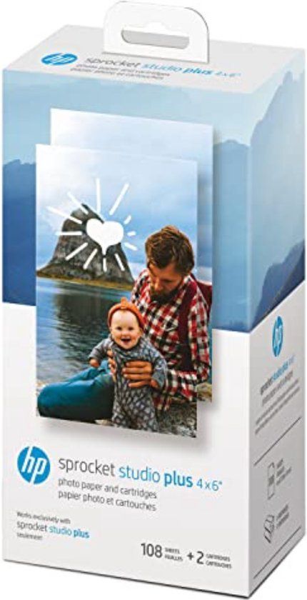 HP Sprocket Studio Plus 4 x 6 inch fotopapier en cartridges (inclusief 108 vellen en 2 cartridges)