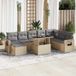 Maison Exclusive - Ensemble de meubles de jardin 9 pièces avec canapé et coussins, beige, en polyrotin
