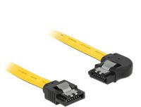 Delock SATA datakabel - recht / haaks naar rechts - plat - SATA600 - 6 Gbit/s / geel - 0,70 meter