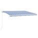 VidaXL 3068976 parasol, cadre en aluminium, bleu/blanc, 4000x3500 mm