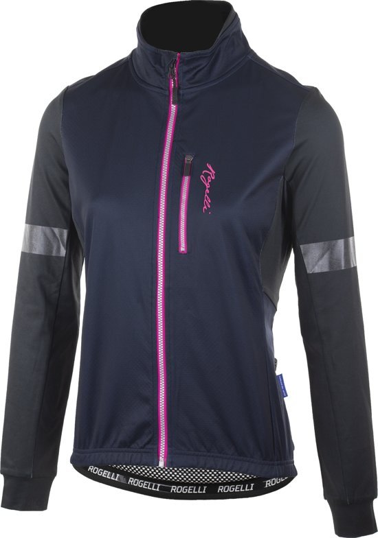 Rogelli Transition Fietsjack - Dames - Maat S - Zwart/Blauw/Roze