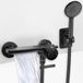 Unyqoos® Zwarte watervalkraan met handdouche en wandhouder