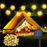 Non-branded Guirlande solaire d'extérieur - 30 LED - 6,5 m - Blanc chaud