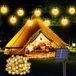Non-branded Guirlande solaire d'extérieur - 30 LED - 6,5 m - Blanc chaud