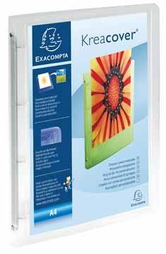 Exacompta Kreacover Personaliseerbare ringmap 4 ringen 15 mm transparant wit