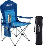Merkloos Relaxdays Campingstoel opvouwbaar - met tas en bekerhouder - blauw
