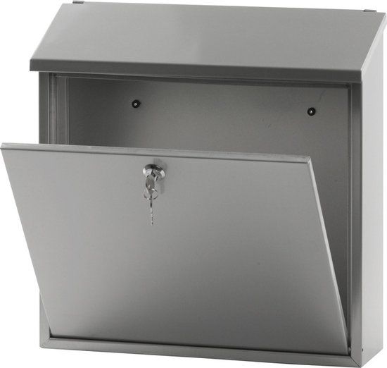 V-part Malagan Wandbrievenbus - RVS - 37x37cm - Inclusief slot
