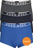 BOSS Hugo Boss 3-pack Boxershorts Heren Katoen Stretch Zwart/Grijs/Blauw L