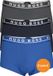 BOSS Hugo Boss 3-pack Boxershorts Heren Katoen Stretch Zwart/Grijs/Blauw L