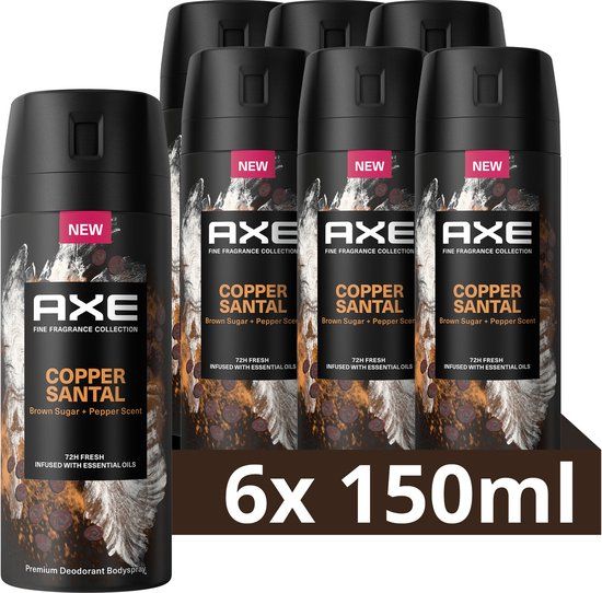 AXE Fine Fragrance Collection Copper Santal Deodorant Bodyspray - 6 x 150ml - Men's