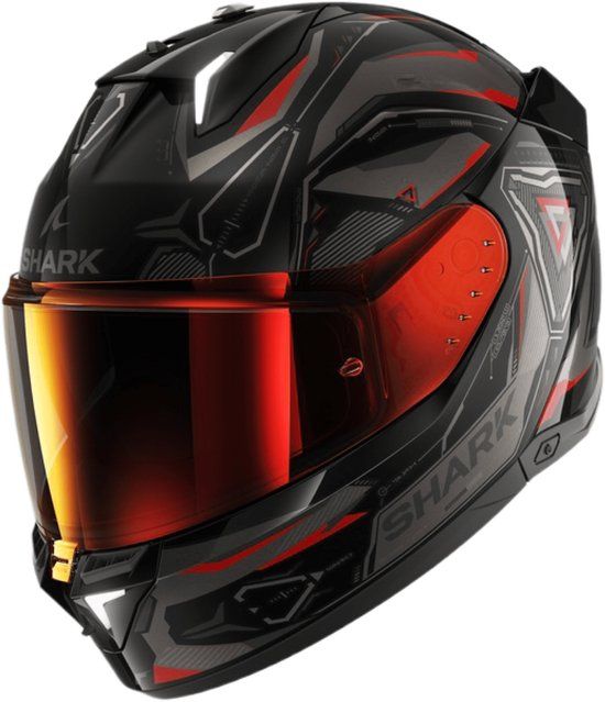 Shark D-SKWAL 3 Blast-R Mat Zwart Antraciet Rood - Maat L - Integraal helm - Motorhelm