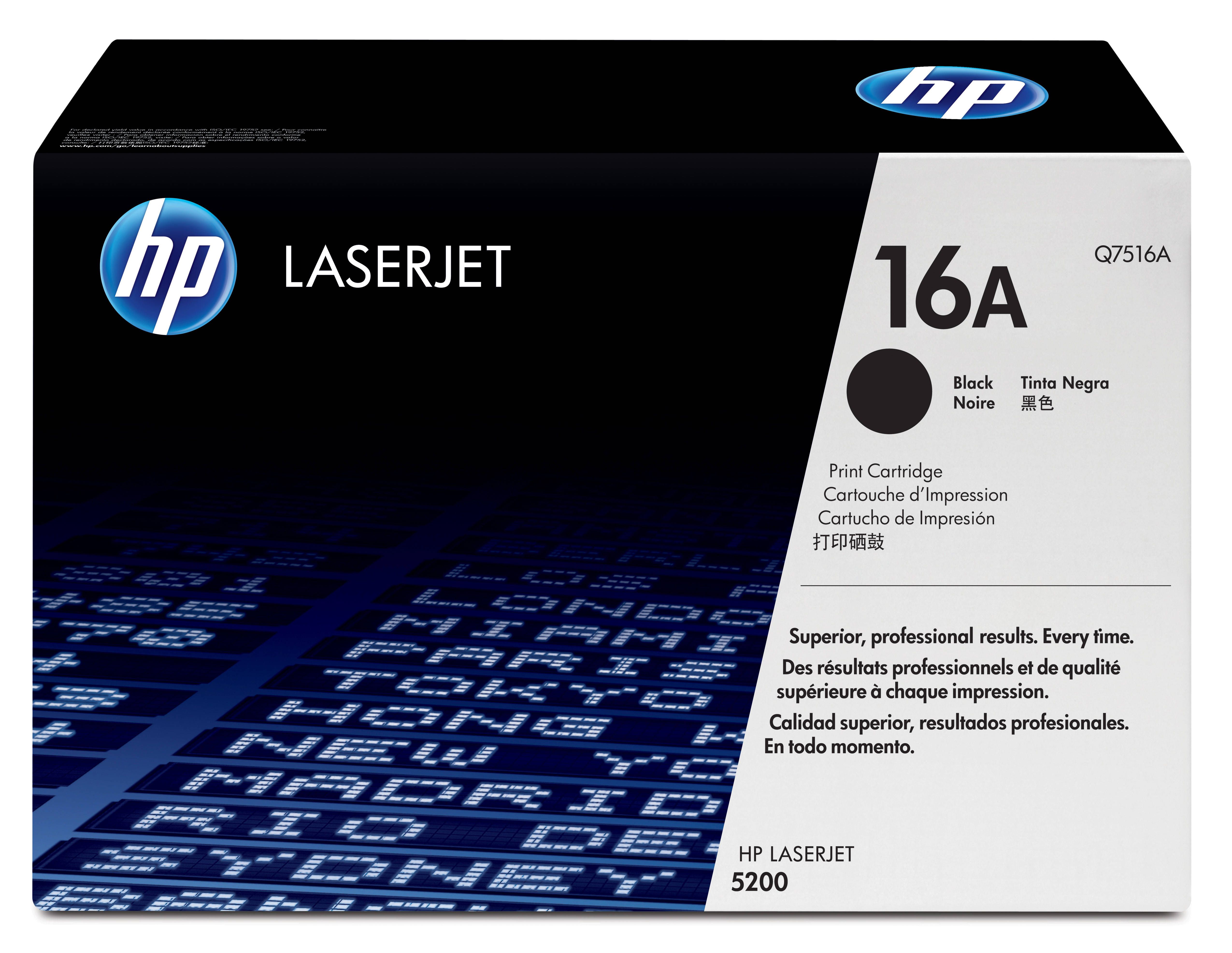 HP 16A Zwarte Laserjet Toner Cartridge - 12000 Pagina's - Zwart