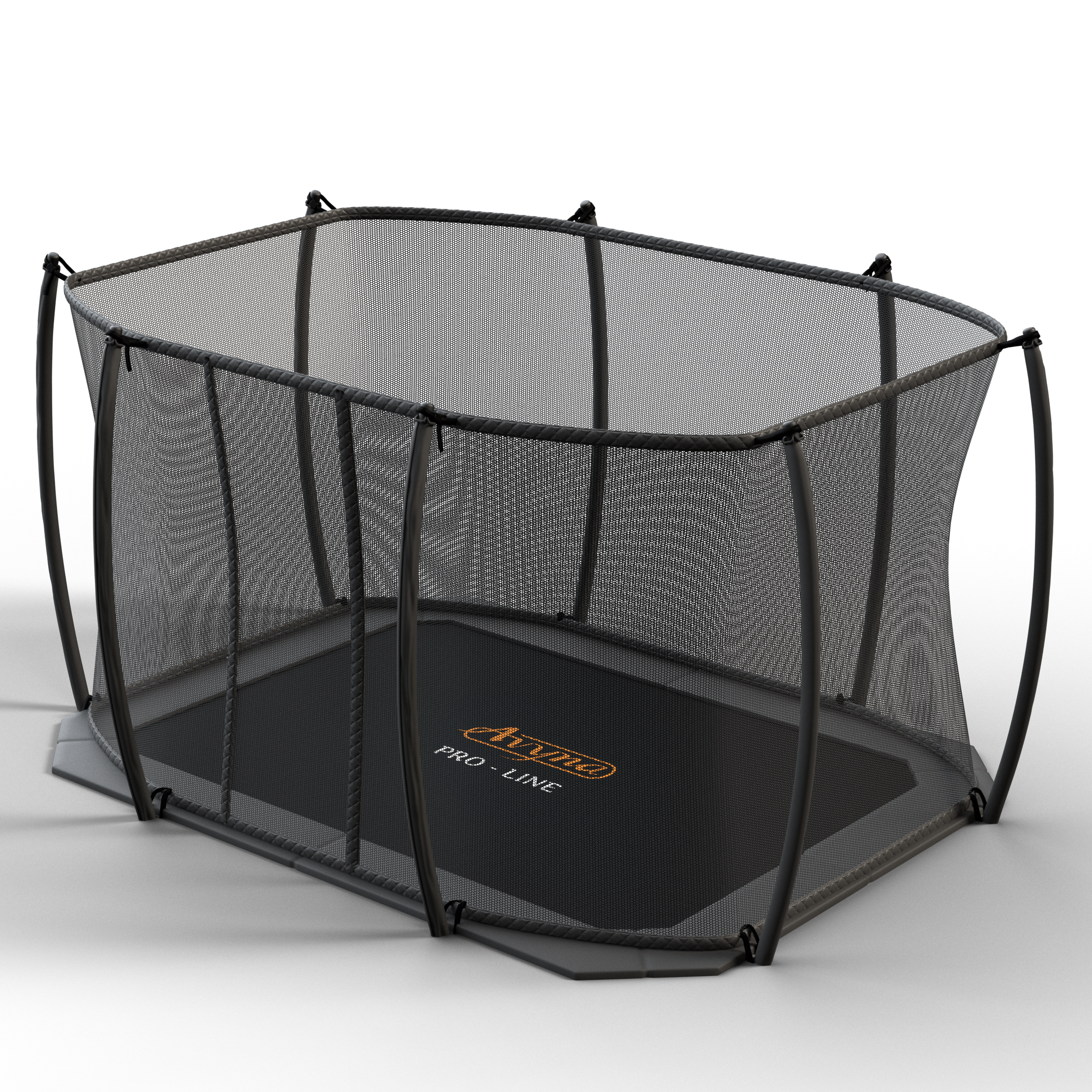 Avyna Pro-Line Rechthoekige Flatlevel Trampoline Met Veiligheidsnet - Luxe - Grijs