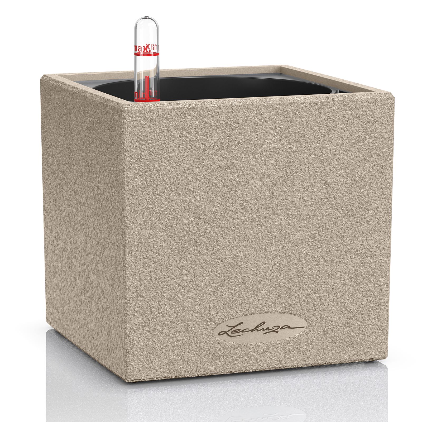 LECHUZA CANTO Stone 14 - Beige - Square Planter - Indoor/Outdoor - 14x14x13.5 cm