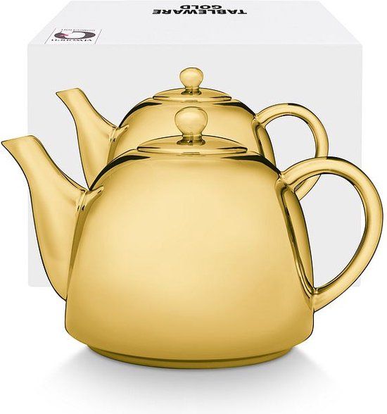 vtwonen Theepot - Gold - Porcelain - 1.8 liter