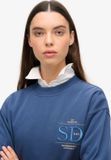 Superdry Luxe Metallic sweatshirt met losse pasvorm Dames Blauw UK14-EU42