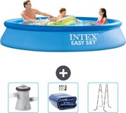 Intex Easy Set Zwembad - 305 x 61 cm - Rond - Blauw - Compleet met Pomp, Solarzeil & Ladder